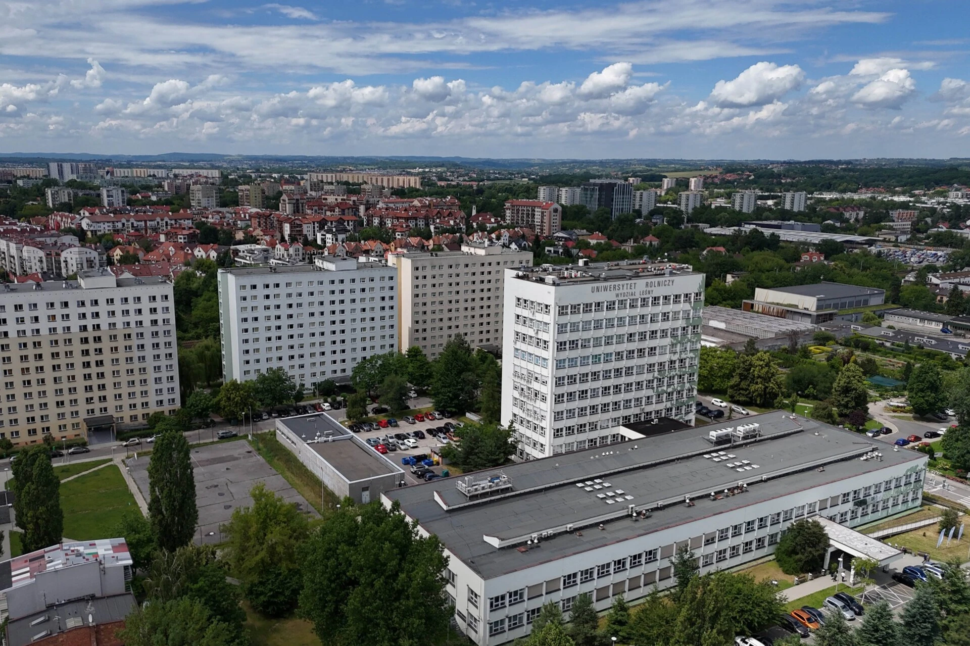 Widok z powietrza na Kampus URK