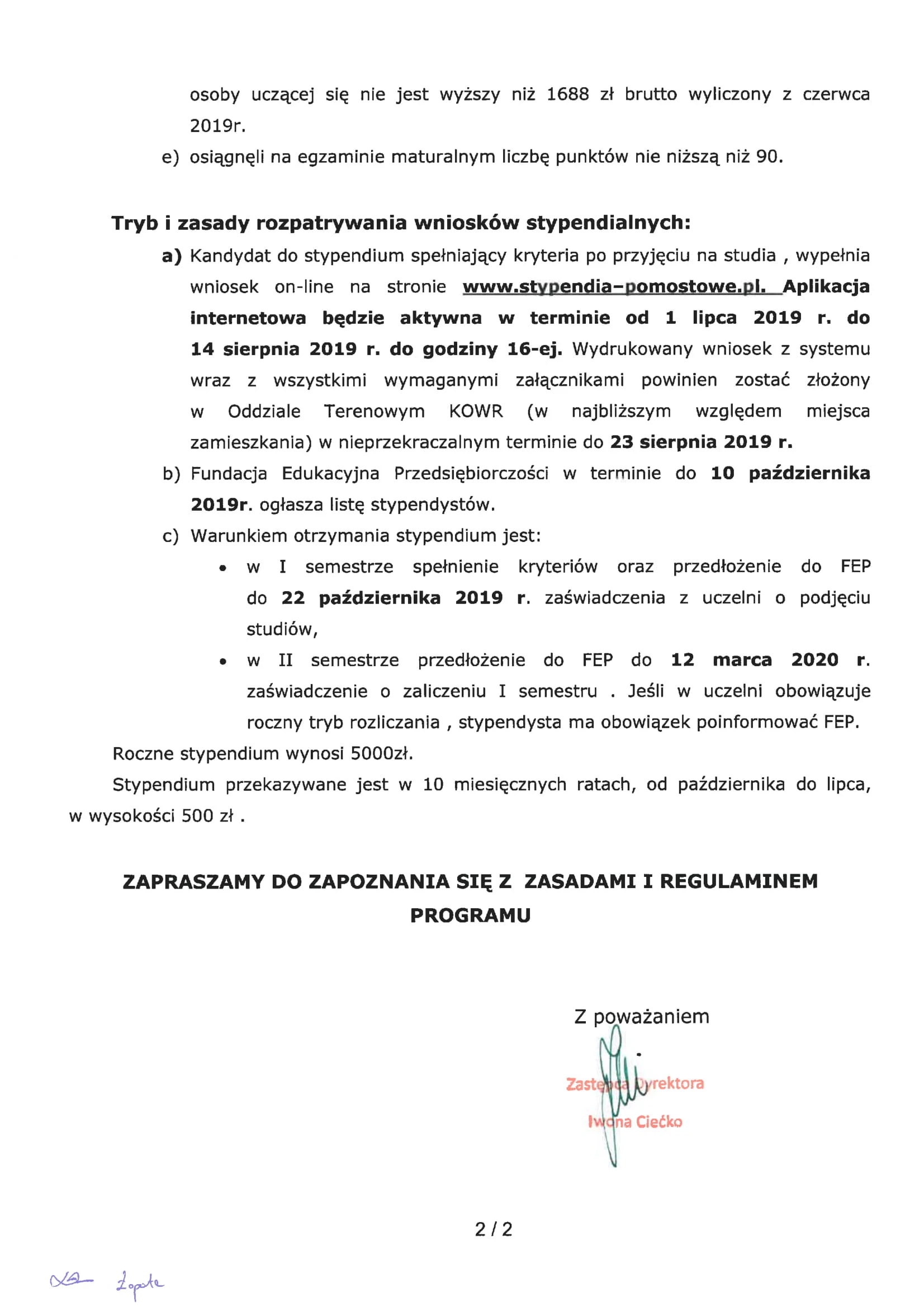 Informacja Program Stypendiow Pomostowych-2
